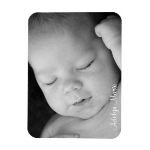 Personalized Baby Announcement Photo Magnet