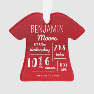 Personalized Baby Announcement Stats Christmas Ornament