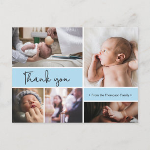 Personalized Baby Baptism Thank you Photo collage Postcard