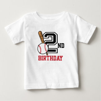 Personalized baby baseball t-shirt 2nd birthday