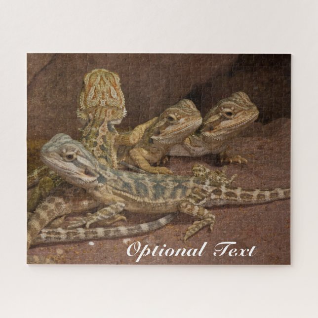 Personalized Baby Bearded Dragon Lizard Jigsaw Puz Jigsaw Puzzle (Horizontal)