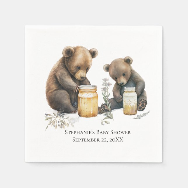 Personalized Baby Bear's Honey Baby Shower  Napkin (Front)