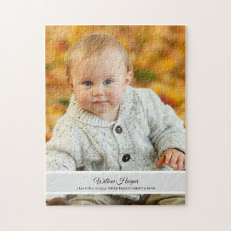 Personalized Baby Birth announcement Jigsaw Puzzle