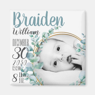 Personalized Baby Birth Announcement Magnet
