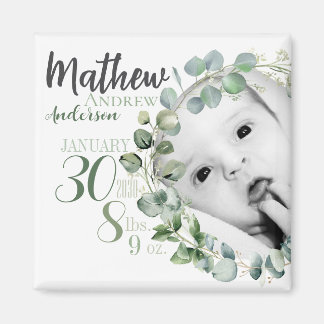 Personalized Baby Birth Announcement Magnet