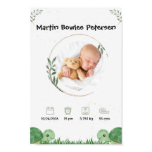 Personalized Baby Birth Announcement 