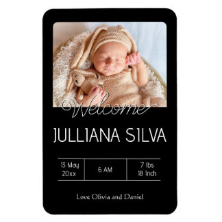 personalized baby Birth announcements  Magnet