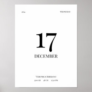 Personalized Baby Birth Poster - Minimalist Design
