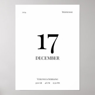 Personalized Baby Birth Poster - Minimalist Design