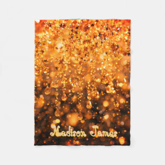 Personalized Baby Blanket With Gold Faux Sparkle