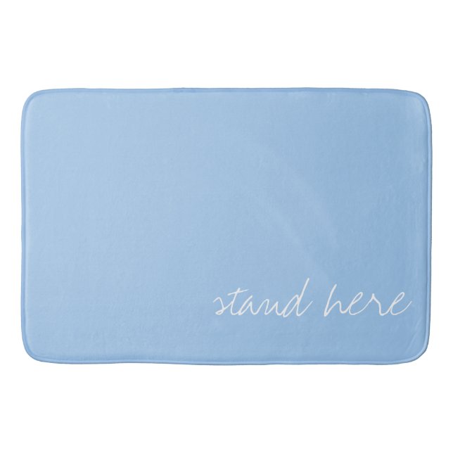 Personalized Baby blue Bath Mat (Front)