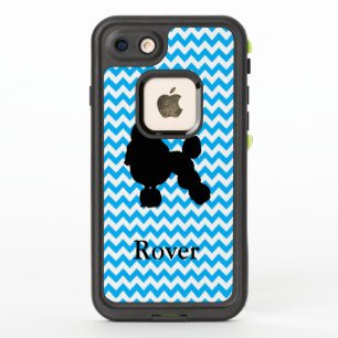 Personalized Baby Blue Chevron With Poodle