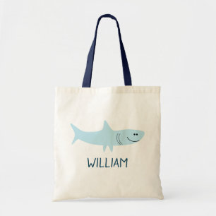 Personalized Baby Blue Shark Tote Bag