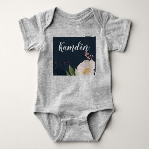 Personalized Baby Body Suit Baby Pink Cosmos on Na Bodysuit