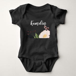 Personalized Baby Body Suit Baby Pink Cosmos on Wh Bodysuit