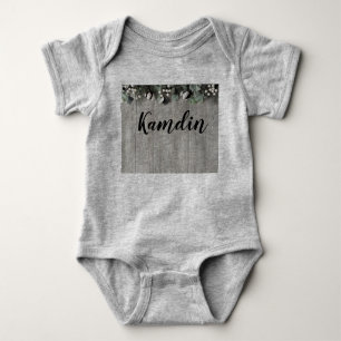 Personalized Baby Body Suit Cotton Plant Berries B Bodysuit