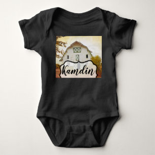 Personalized Baby Body Suit Sunset Barn Country Ru Bodysuit