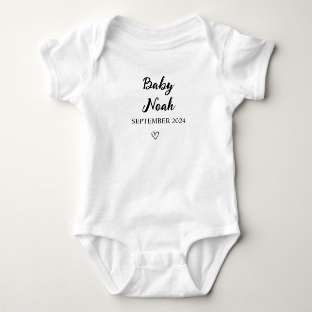 Personalized Baby Bodysuit with Custom Name and Da (Front)