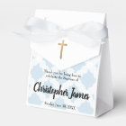Personalized Baby Boy baptism Blue Gold Cross