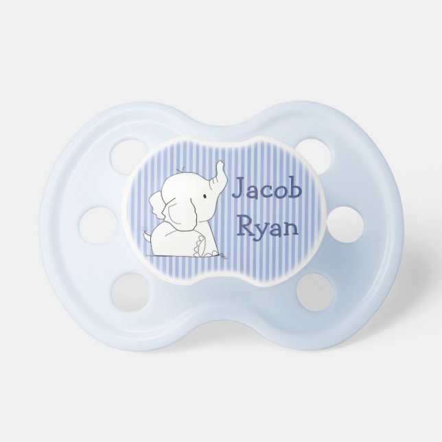 Personalized Baby Boy Elephant in Diaper Pacifier (Front)