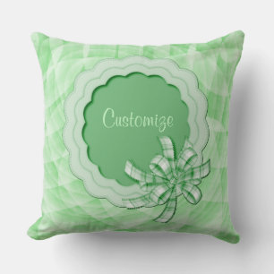 Personalized Baby Boy Green Scalloped Frame Pillow