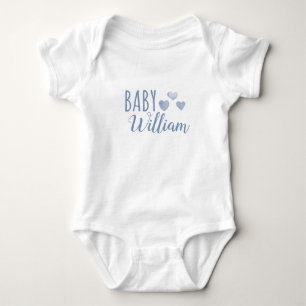 Personalized Baby boy Hearts name Bodysuit