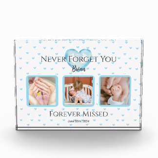 Personalized Baby Boy Memorial Photo Block