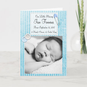 Personalized Baby Boy Photo Birth Announcement