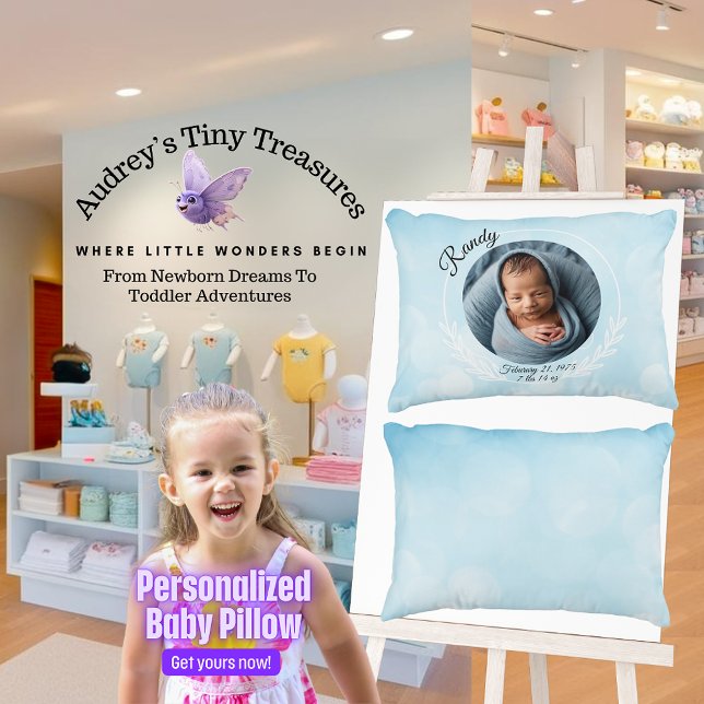 Personalized Baby Boy Pillow (Creator Uploaded)