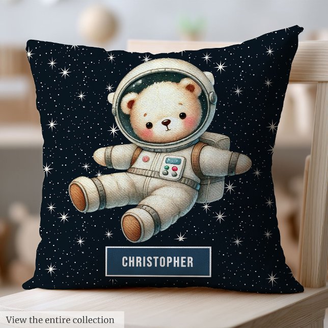 Personalized Baby Boy Pillow Teddy Bear Astronaut (Personalized Baby Boy Pillow Teddy Bear Astronaut)