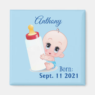 Personalized Baby Boy Refrigerator Magnet