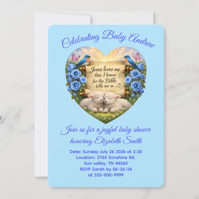 Personalized Baby boy Shower Invitation (Front)
