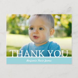 Personalized Baby Boy Thank You Card - 4.25 x 5.6