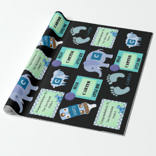 Personalized Baby Boy Wrapping Paper