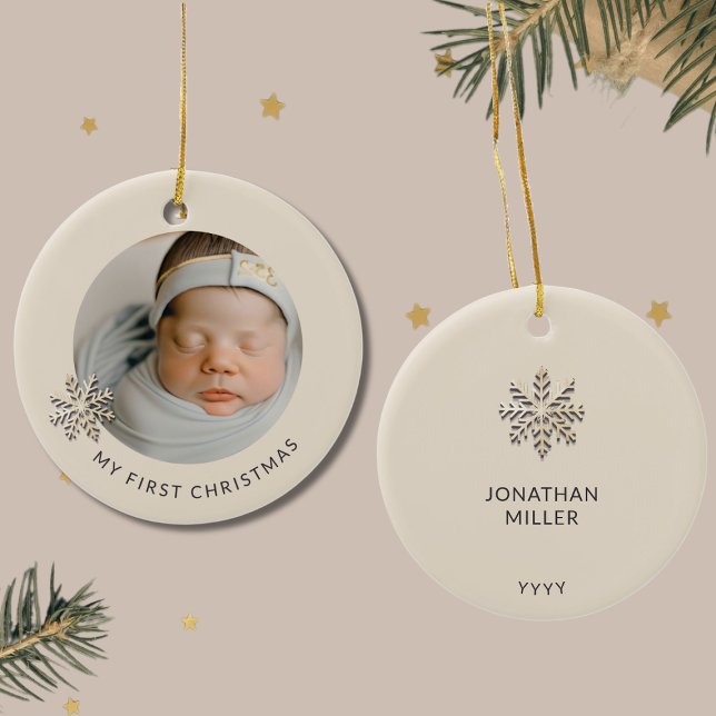 Personalized Baby Boy's First Christmas Ornament (Creator Uploaded)