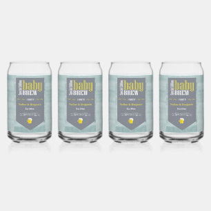 Personalized Baby Brew Beer Label Funny Shower Can Glass