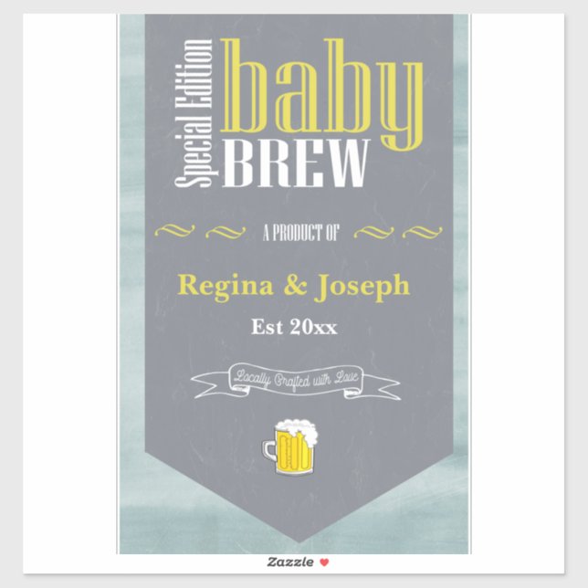 Personalized Baby Brew Funny Beer Theme (Sheet)