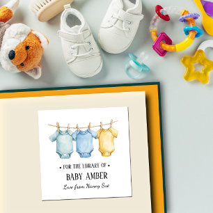Personalized Baby Bunting Vest Bookplate Sticker