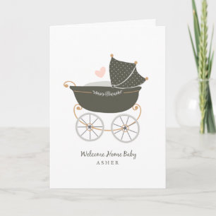 Personalized Baby Carriage Card
