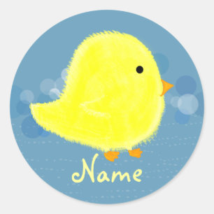 Personalized Baby Chick Sticker Template