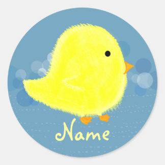 Personalized Baby Chick Sticker Template