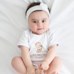 Personalized Baby Christmas Cat Bodysuit