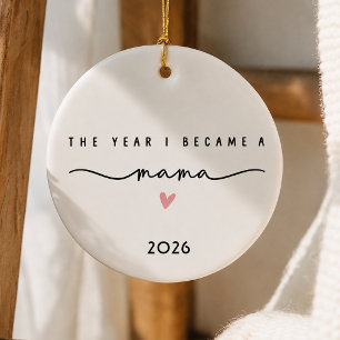 Personalized Baby Coming Soon Christmas Ceramic Ornament