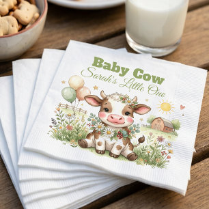 Personalized Baby Cow Baby Shower Invitation Sign Napkin