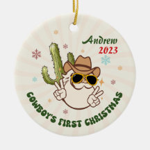 Personalized Baby Cowboy First Christmas