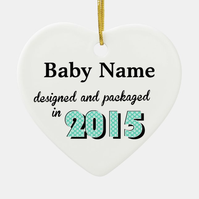 Personalized Baby Designed & Packaged 2015 Ceramic Ornament (Front)