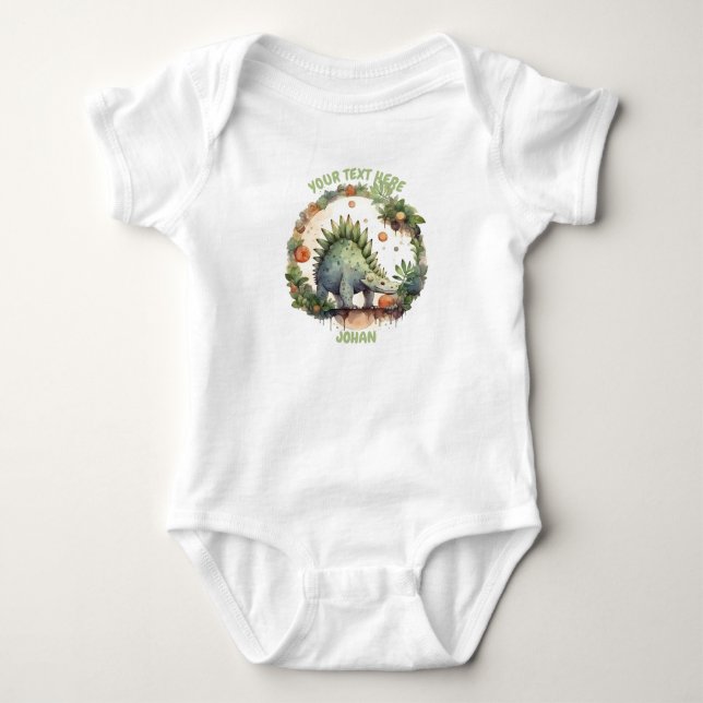 Personalized Baby Dinosaur bodysuit (Front)
