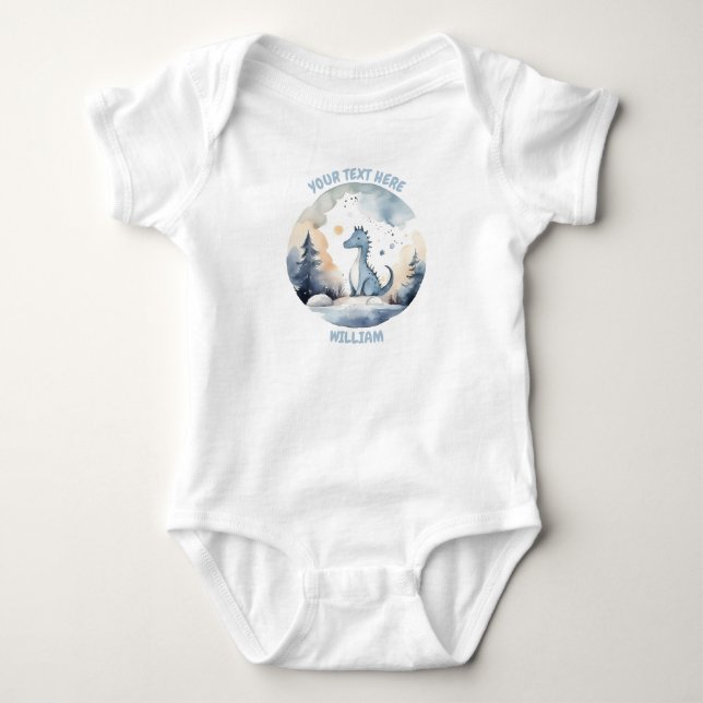 Personalized baby Dinosaur bodysuit (Front)