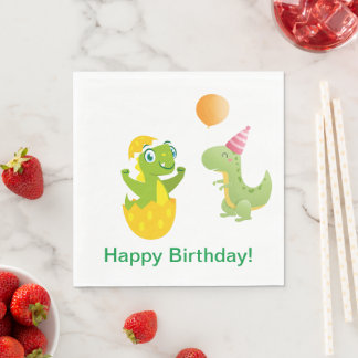 Personalized Baby Dinosaurs Paper Napkins
