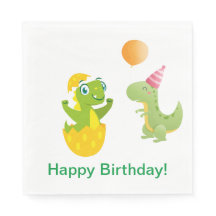 Personalized Baby Dinosaurs Paper Napkins
